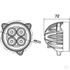 Faro da lavoro LED, 40 W, 4800 lumen, tondo, fascio ampio