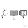 Faro da lavoro LED, 90W, 6000 lumen, rettangolare, fascio ampio